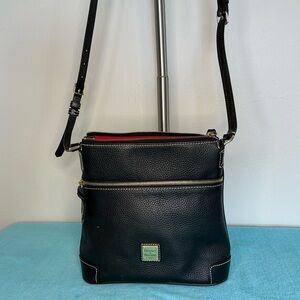 Dooney & Bourke Black Pebble Grain Crossbody with gold hardware